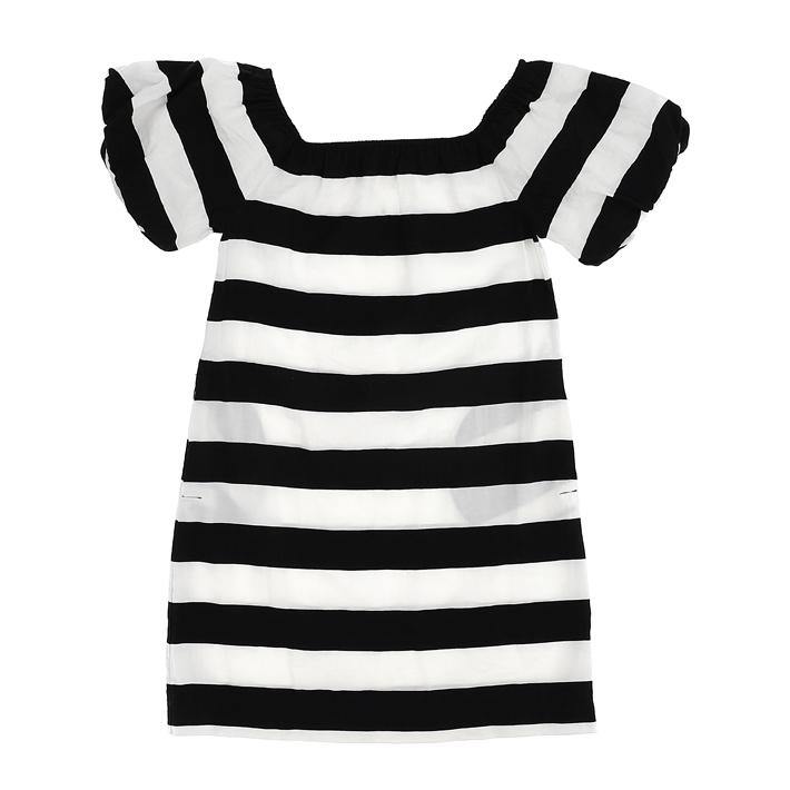 ROPA PARA NIÑOS - VESTIDO EN RAYAS NEGRAS MONNALISA - Modini Shop