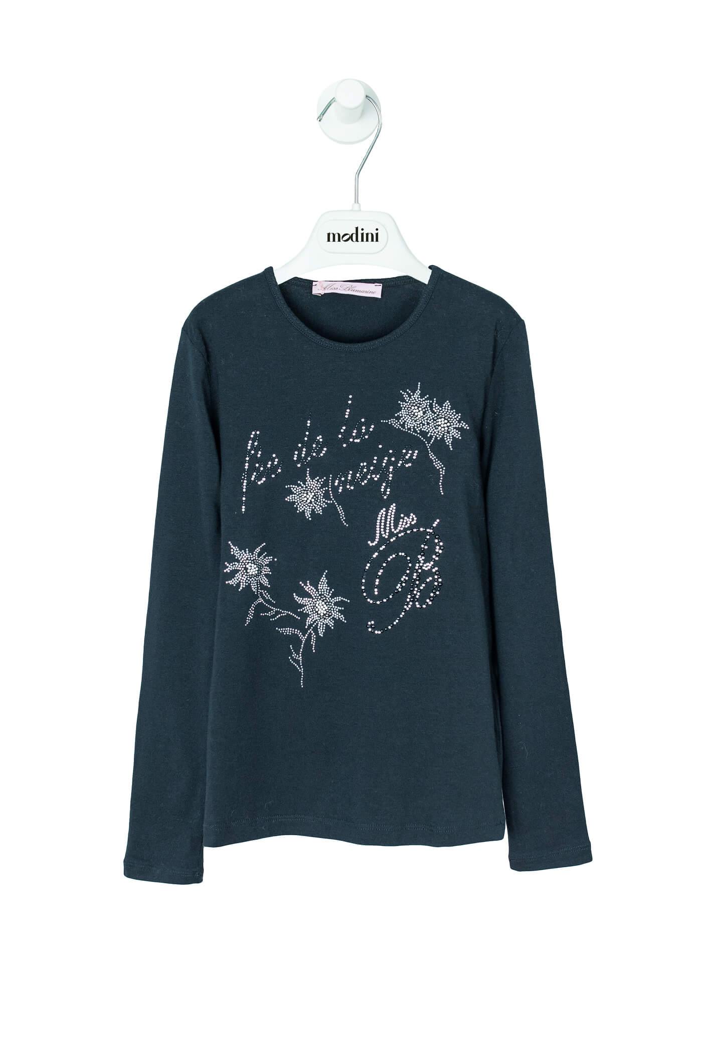 ROPA PARA NIÑOS - CAMISETA NEGRA MISS BLUMARINE - Modini Shop