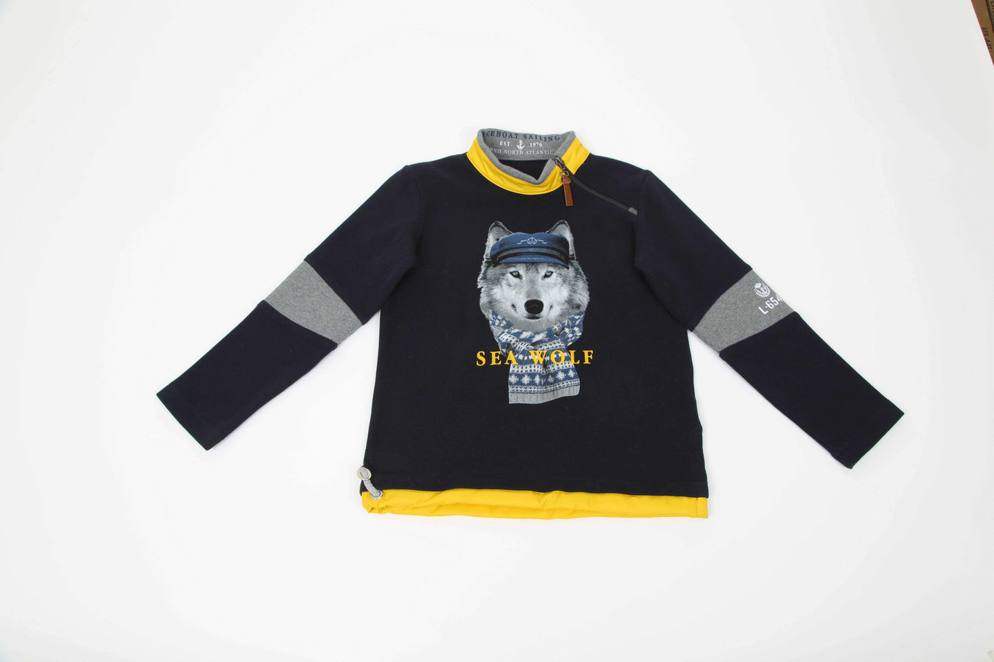 ROPA PARA NIÑOS - SUDADERA AZUL NIÑO LALIN HOUSE - Modini Shop