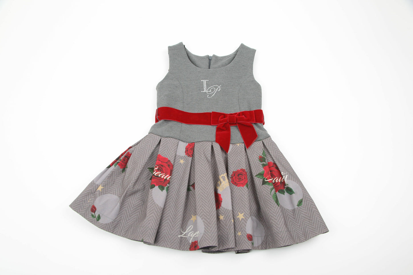 ROPA PARA NIÑOS - VESTIDO GRIS ESTAMPADO LAPIN HOUSE - Modini Shop