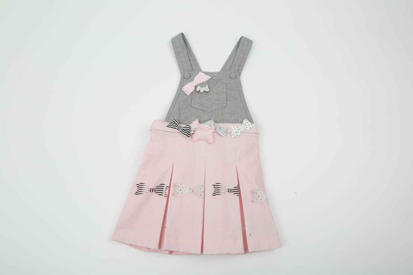 ROPA PARA NIÑOS - VESTIDO PETO ROSA-GRIS LAPIN HOUSE - Modini Shop
