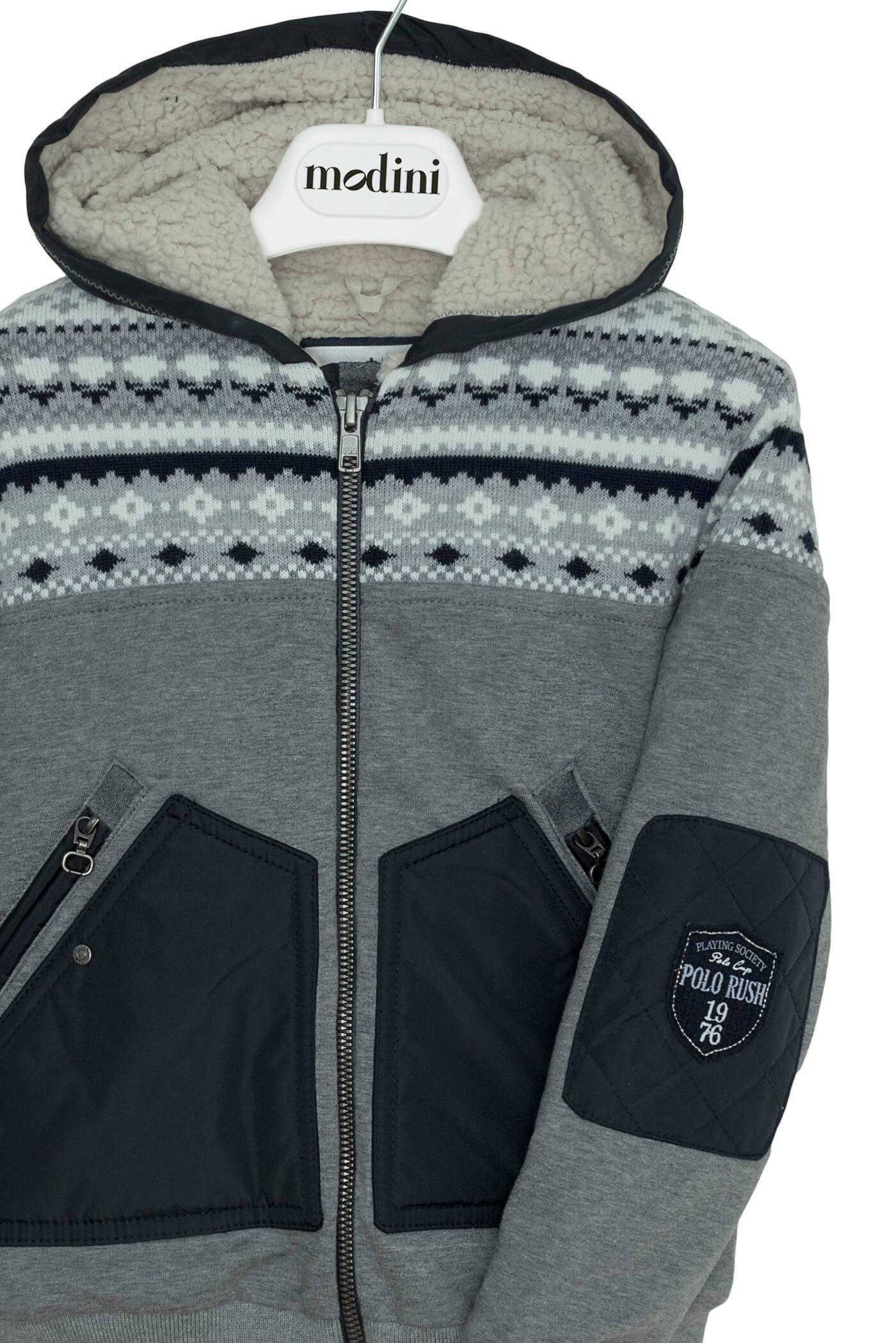 ROPA PARA NIÑOS - SUDADERA GRIS CON CAPUCHA LAPIN HOUSE - Modini Shop