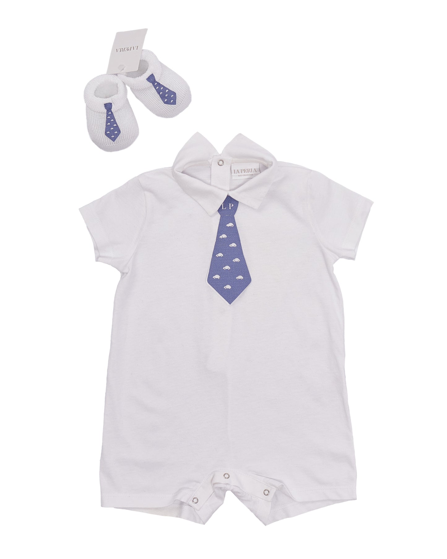 Body blanco para niño con zapatitos 48964 La Perla