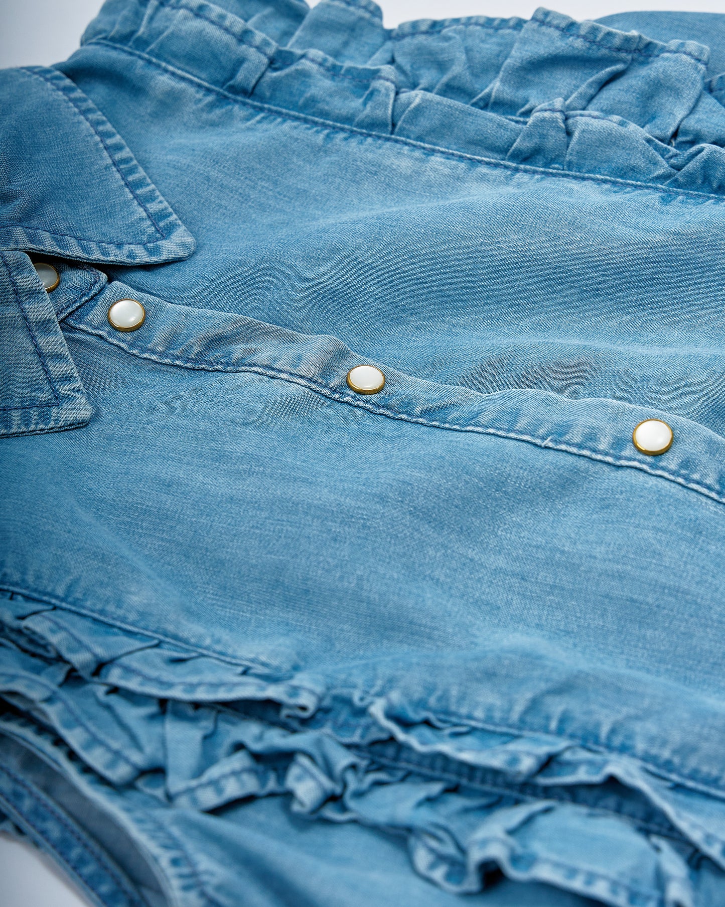 GIRL'S CLOTHING - Twinset Denim Ruffles T-Shirt