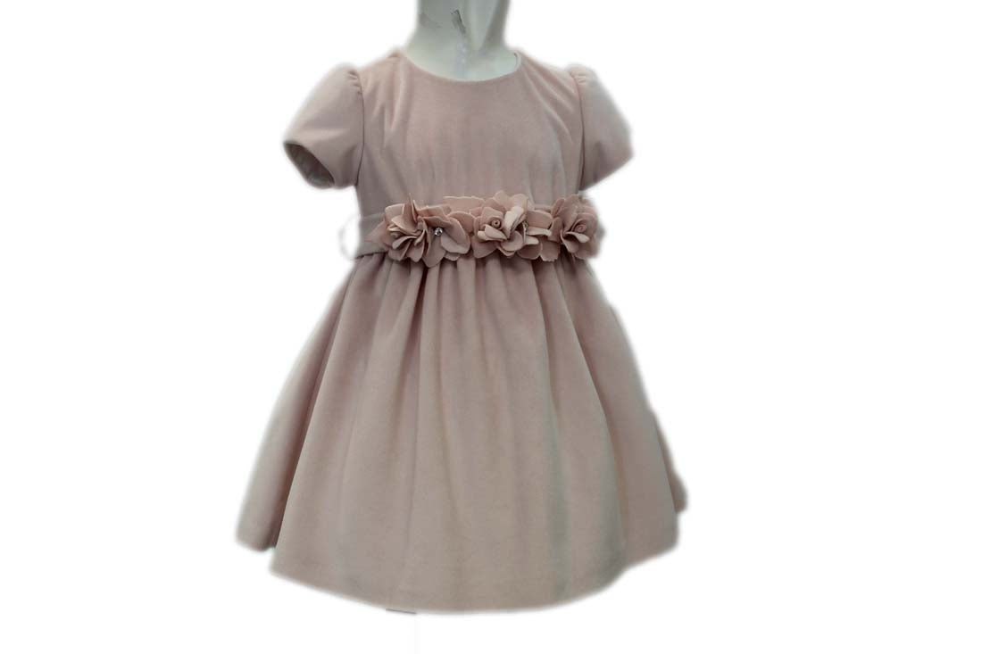 Ropa para niñas - vestido rosa de terciopelo Ambarabá