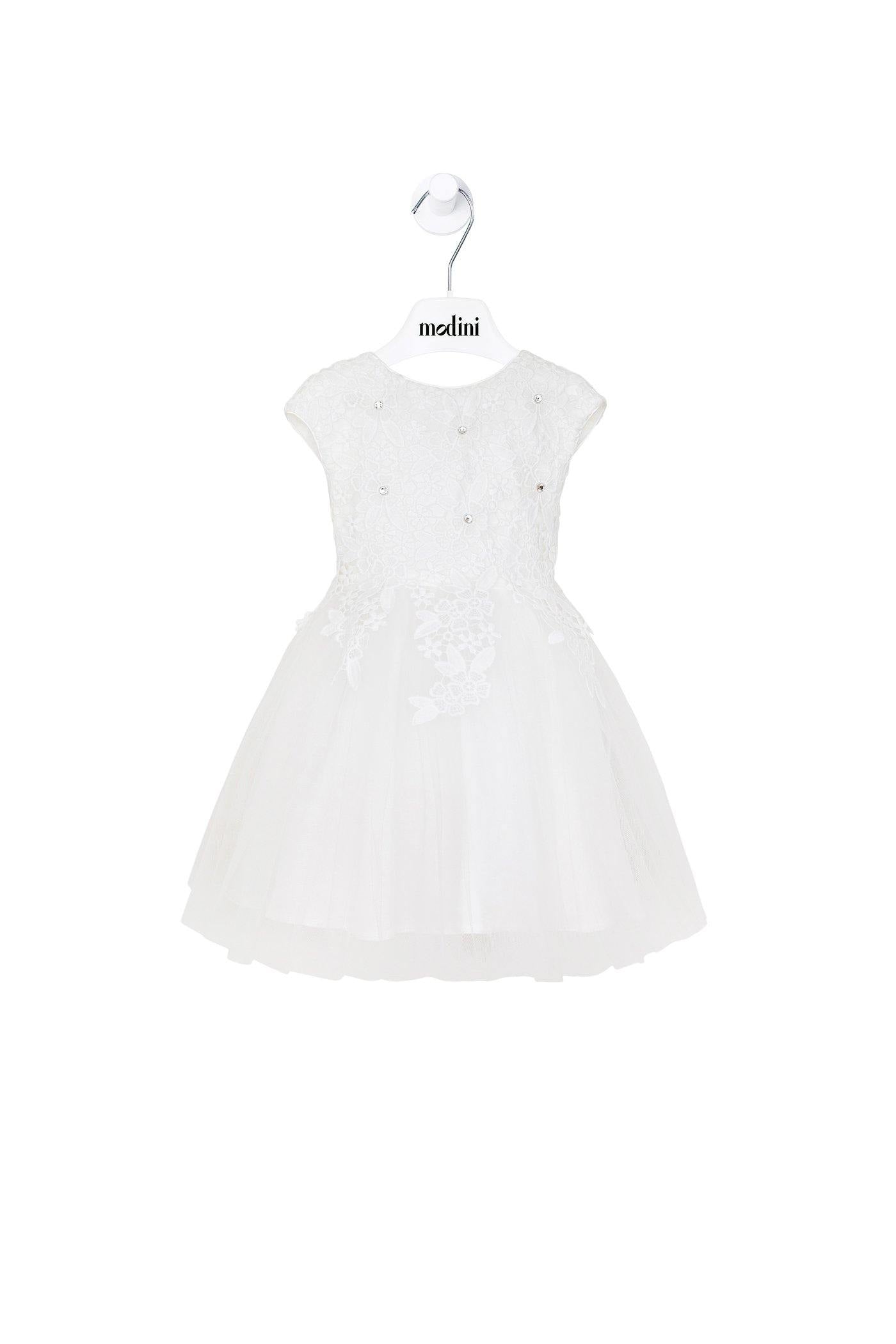 ROPA PARA NIÑAS - VESTIDO BLANCO M 4653 - Modini Shop