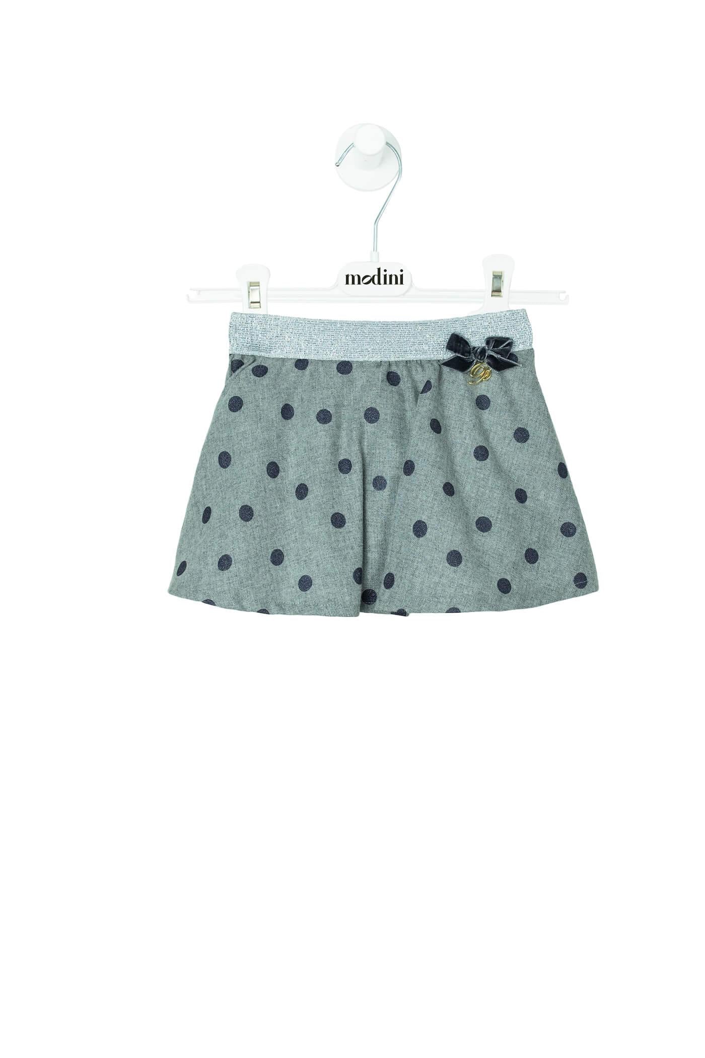 ROPA PARA NIÑOS - FALDA GRIS CON TOPOS MISS BLUMARINE - Modini Shop