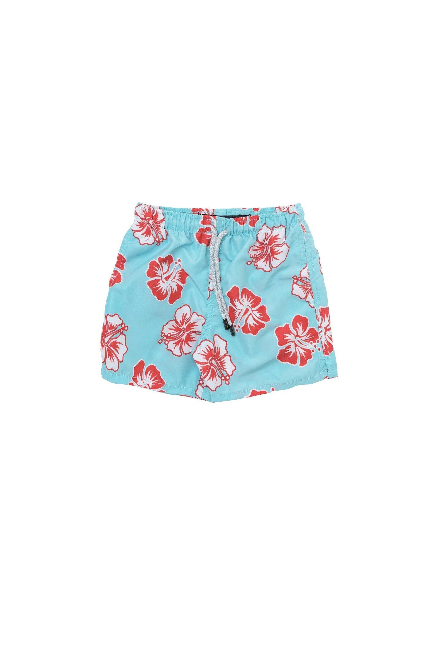 BAÑADOR PARA NIÑOS AZUL CON FLOR - Modini Shop