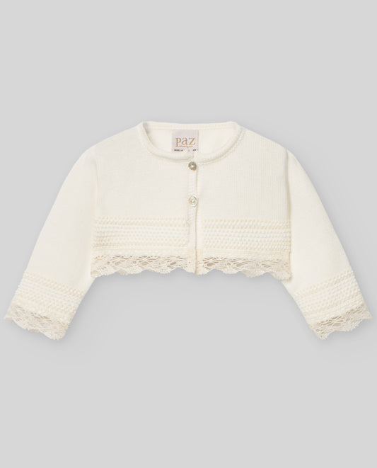 Chaqueta de punto blanca para niña de Paz Rodriguez