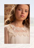 ADELA communion dress for girl of the brand Manuela (flower crown included)