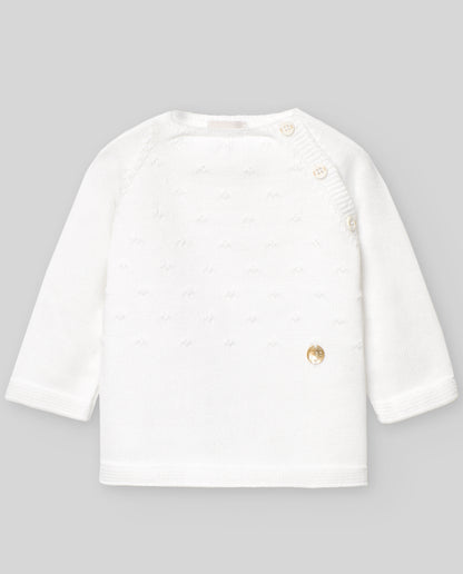 Conjunto blanco con gorro de la marca Paz Rodriguez