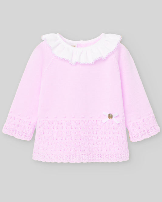 Conjunto rosa/blanco de la marca Paz Rodriguez