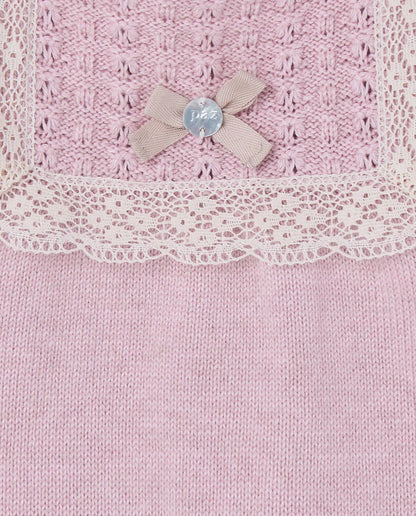 Vestido de algodón cashmere rosa PASCUA para niña de la marca Paz Rodriguez