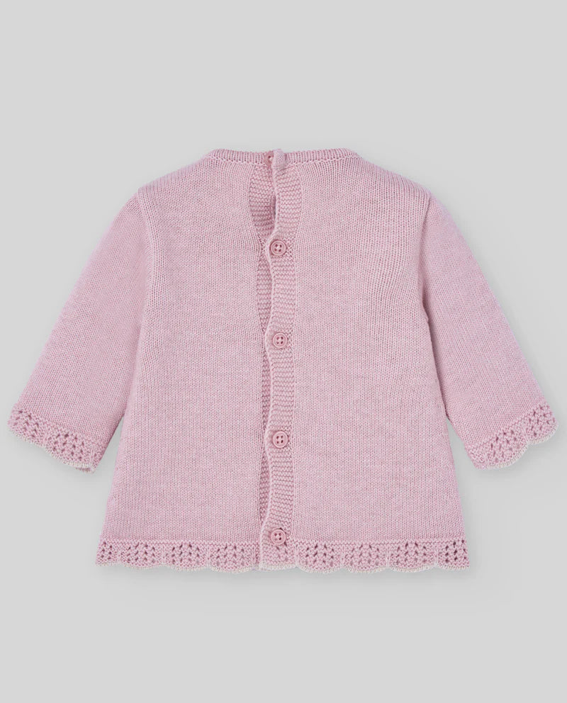Conjunto de punto rosa Pascua para bebé de la marca Paz Rodriguez