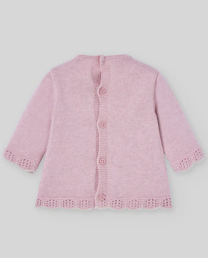 Conjunto de punto rosa Pascua para bebé de la marca Paz Rodriguez
