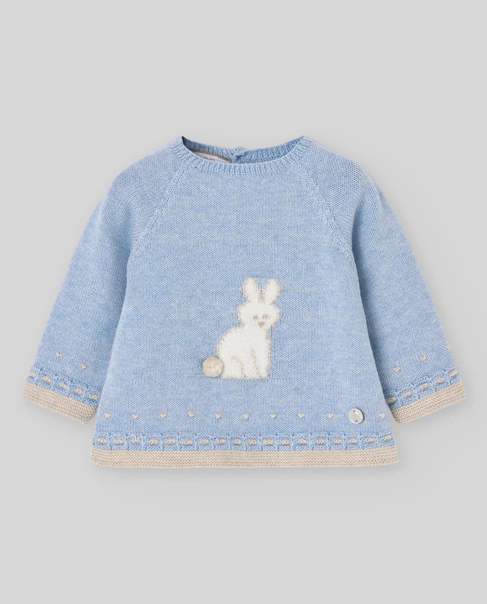 Conjunto de punto azul  VAL para bebé niña Paz Rodriguez