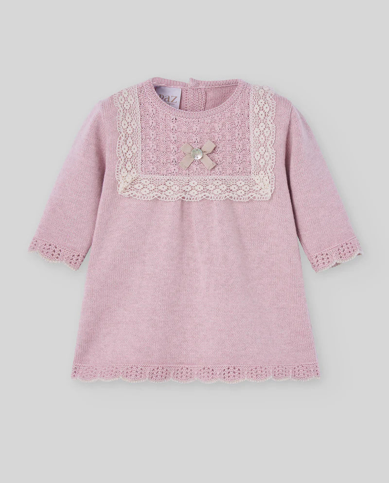 Vestido de algodón cashmere rosa PASCUA para niña de la marca Paz Rodriguez