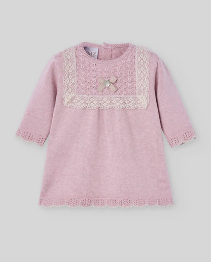 Vestido de algodón cashmere rosa PASCUA para niña de la marca Paz Rodriguez