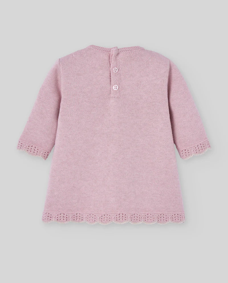 Vestido de algodón cashmere rosa PASCUA para niña de la marca Paz Rodriguez