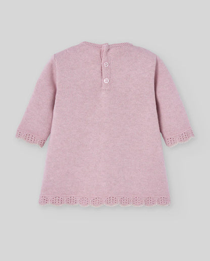 Vestido de algodón cashmere rosa PASCUA para niña de la marca Paz Rodriguez