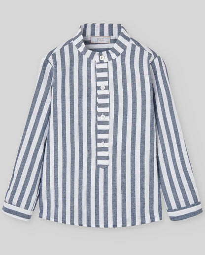 Set de camisa de rayas y pantalón corto azul de Paz Rodriguez para niño