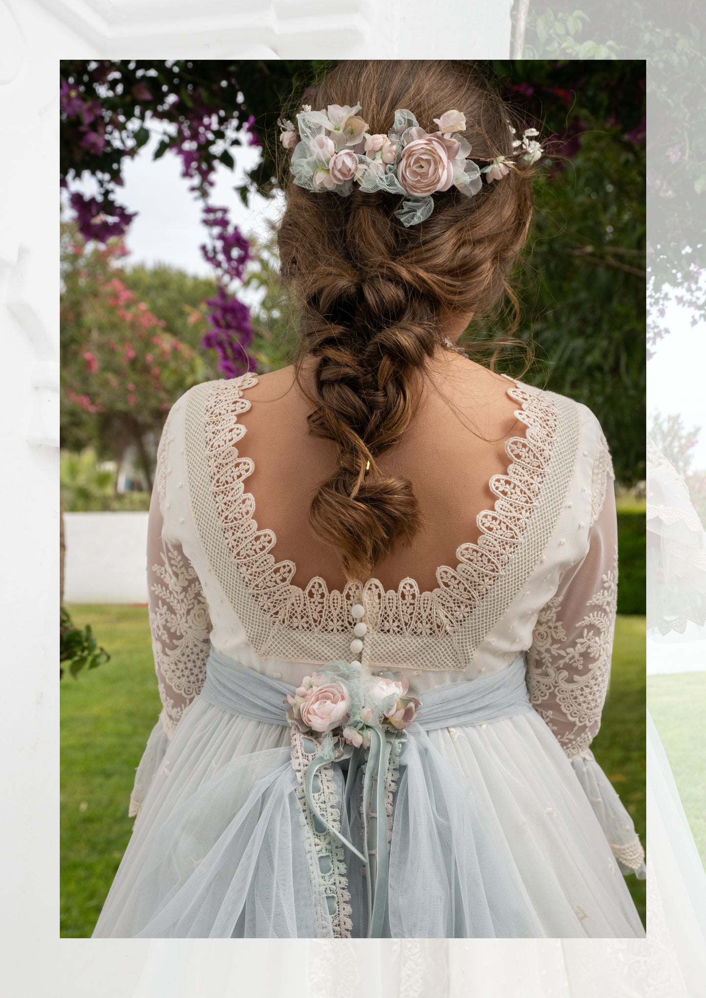 CAYETANA communion dress for girl of the brand Manuela (flower crown included)