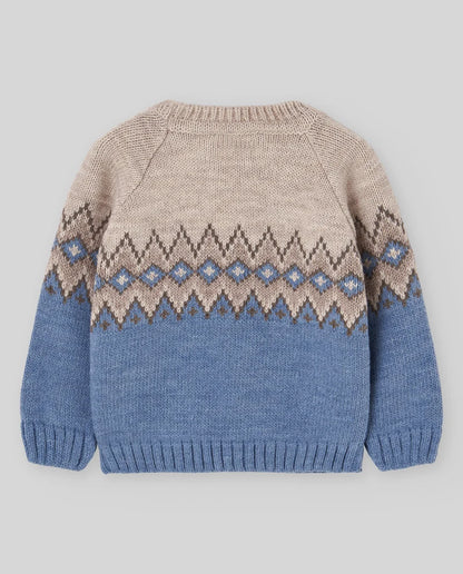 Jersey Greca Nadal beige y azul para niño de la marca  PAZ RODRIGUEZ