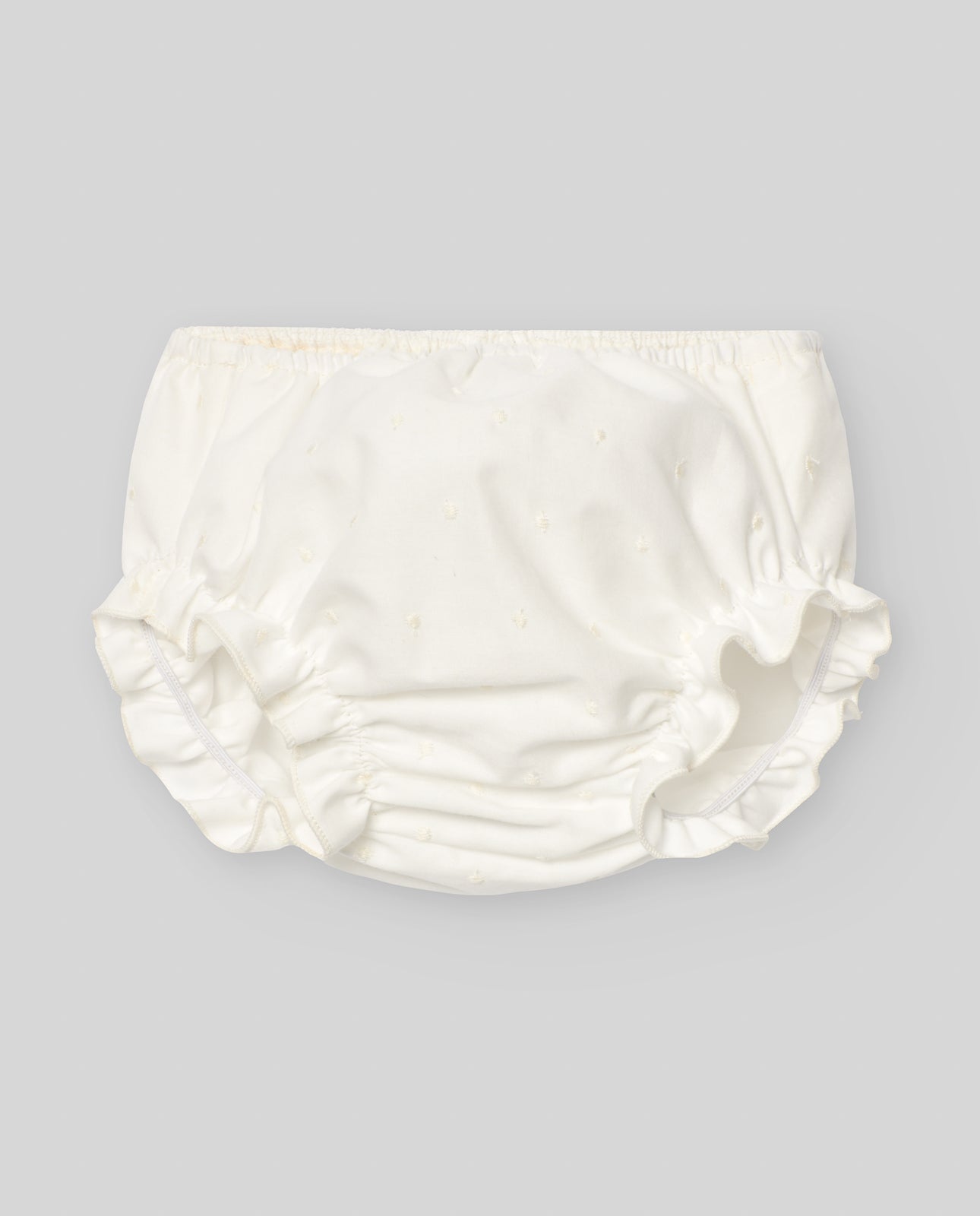 Vestido blanco con bragita y gorro para bebé niña de la marca Paz Rodriguez