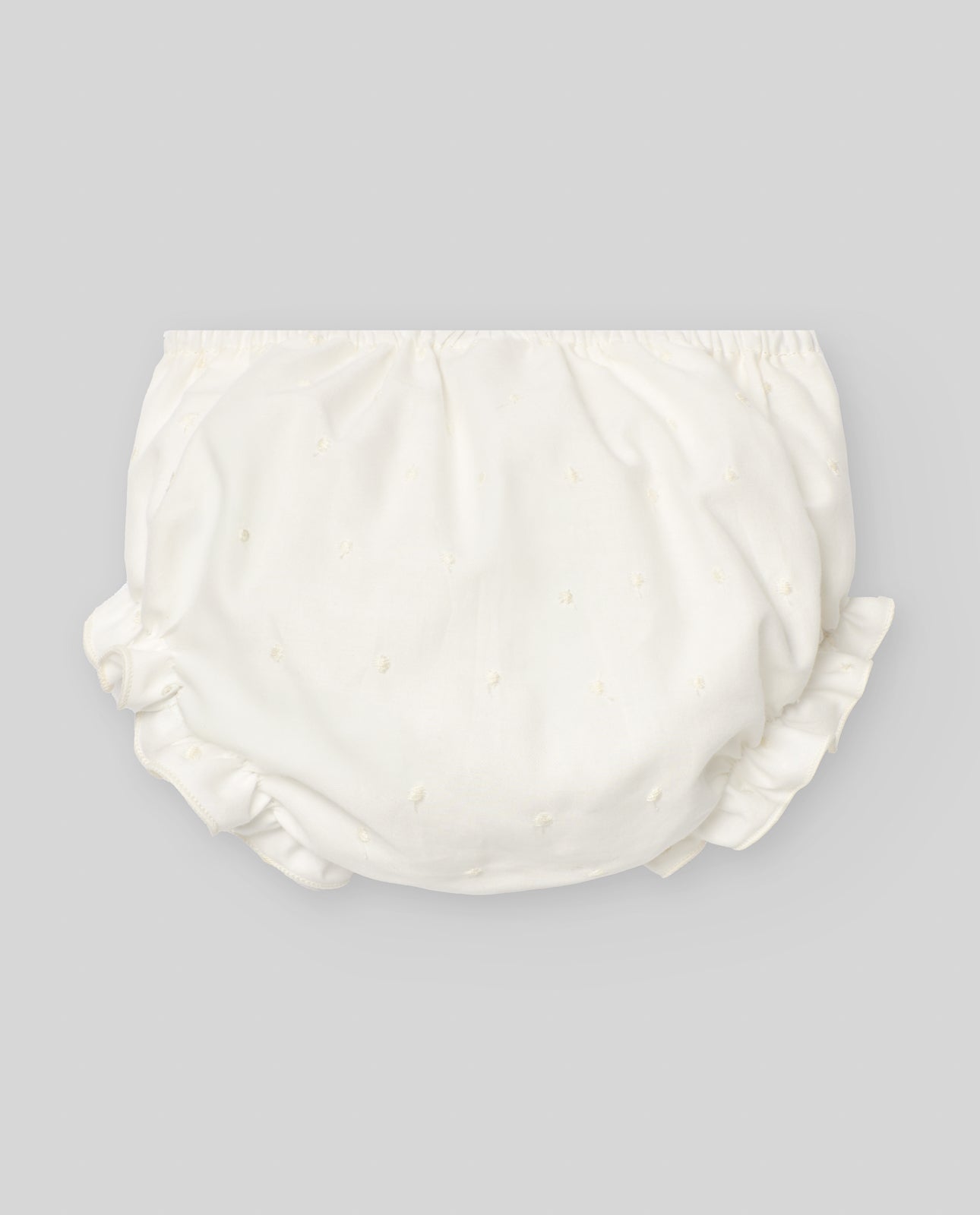 Vestido blanco con bragita y gorro para bebé niña de la marca Paz Rodriguez