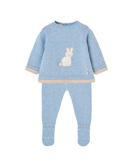Conjunto de punto azul  VAL para bebé niña Paz Rodriguez