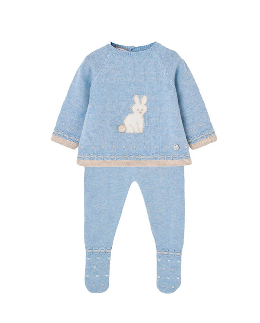 Conjunto de punto azul  VAL para bebé niña Paz Rodriguez
