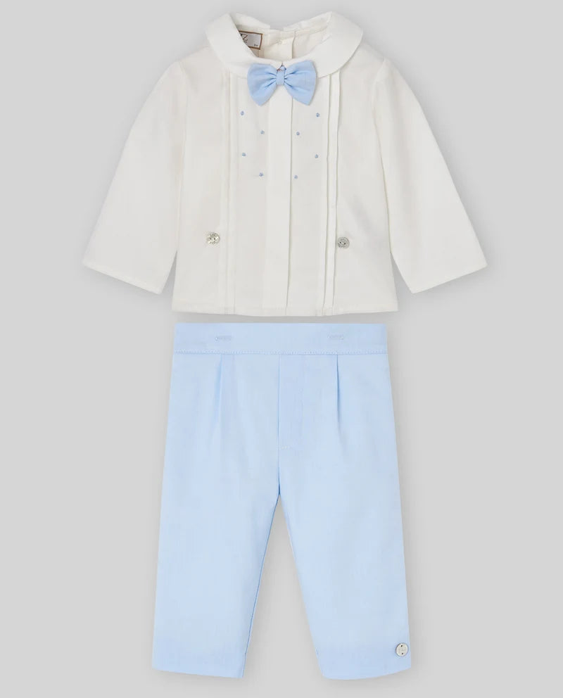 Paz Rodriguez long sleeve shirt with bow tie and pants set for boys