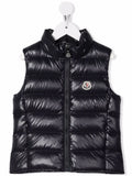 Chaleco azul marino con parche del logo MONCLER