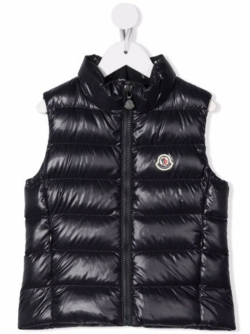 Navy blue vest with MONCLER logo patch