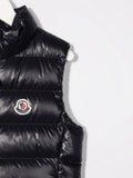 Chaleco azul marino con parche del logo MONCLER