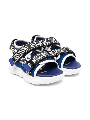 Shoes - Moschino logo sandals with hook-and-loop fasteners