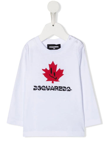 Ropa para niños - camiseta blanca logo manga larga DSQUARED2