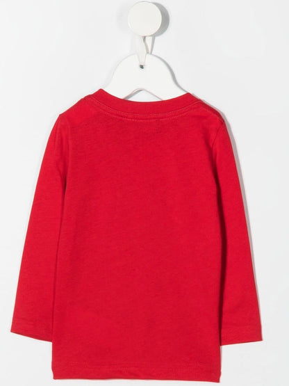Ropa para niños - Camiseta roja de manga larga y logo Dsquared2