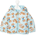 Children's clothing - Teddy Bear print light blue jacket MOSCHINO