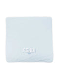 Blue blanket with logo print FENDI