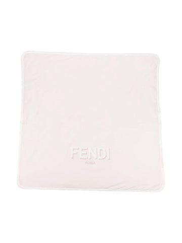 Pink blanket with logo print FENDI