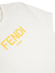 White T-shirt with Fendi logo print from the Fendi Kids brand