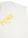 White T-shirt with Fendi logo print from the Fendi Kids brand