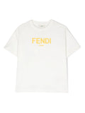 White T-shirt with Fendi logo print from the Fendi Kids brand