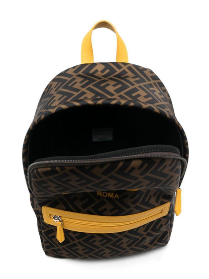 Mochila con monograma marron Fendi Kids para niños