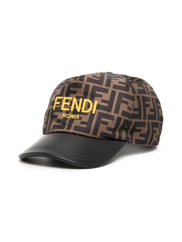 Zucca cap with printed logo FF FENDI