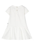 ملابس الأطفال - فستان أبيض مع طباعة الدب وشعار فيليب بلين