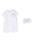 White short sleeve bodysuit for baby girl 24086 Story Loris