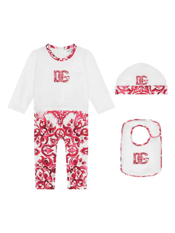 Babygrow set MAIOLICA with logo print Dolce & Gabbana