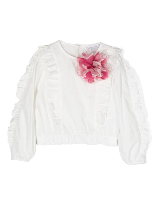 Blouse with floral appliqué MONNALISA